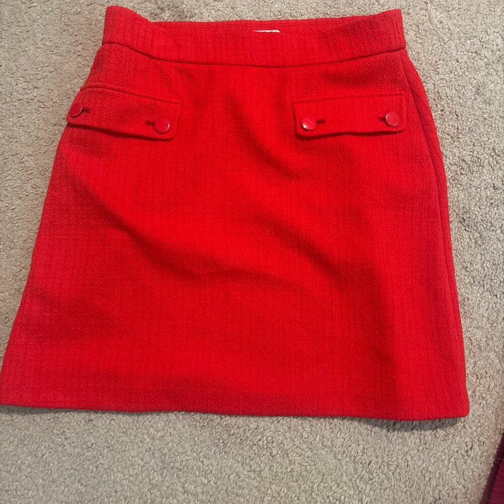 Loft Red button Skirt